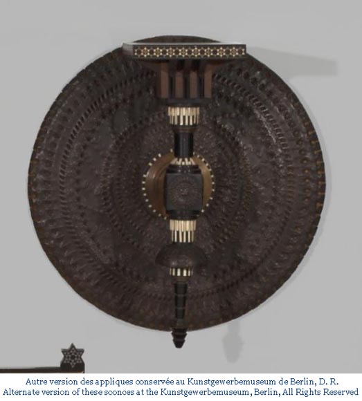 Carlo BUGATTI, Pair of Moorish style wall console sconces, circa 1888 Carlo BUGATTI, Pair of Moorish style wall console sconces, circa 1888-24