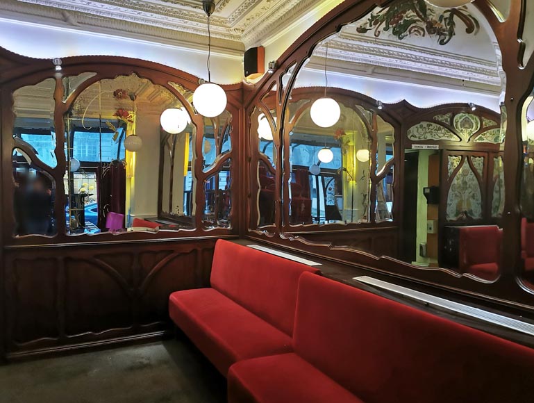 Art Nouveau mahogany woodwork from Café Barjot in Paris, 1905 Art Nouveau mahogany woodwork from Café Barjot in Paris, 1905-5