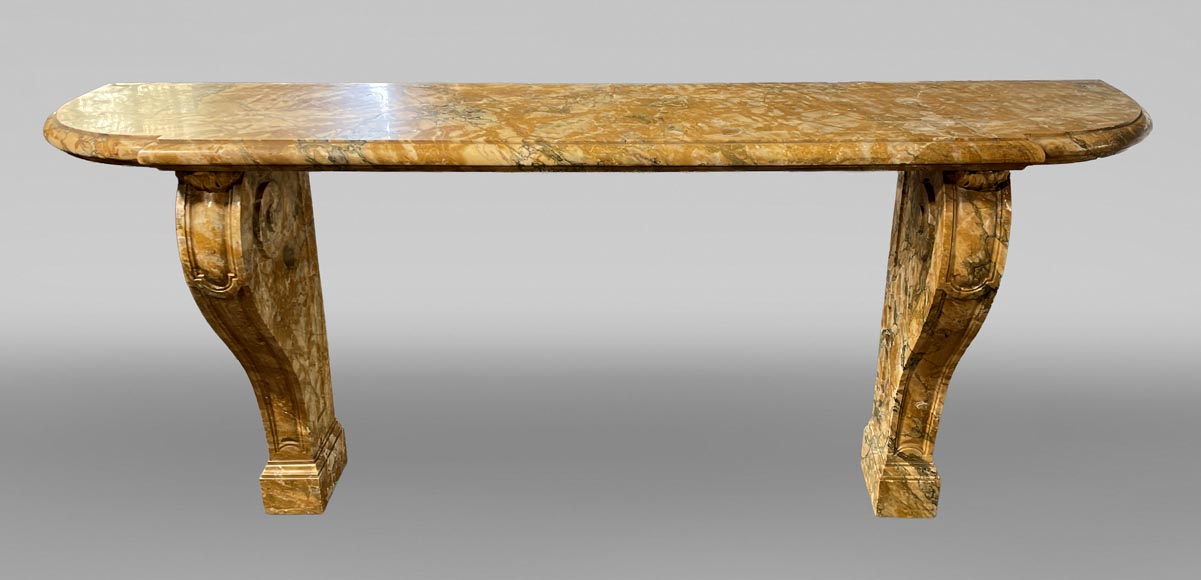 Siena Yellow marble console table with console legs Siena Yellow marble console table with console legs-0