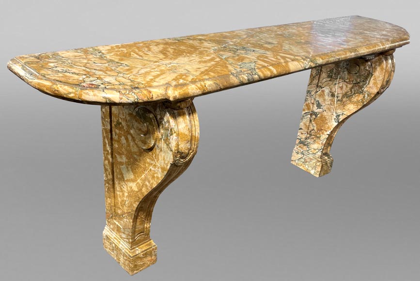 Siena Yellow marble console table with console legs Siena Yellow marble console table with console legs-2
