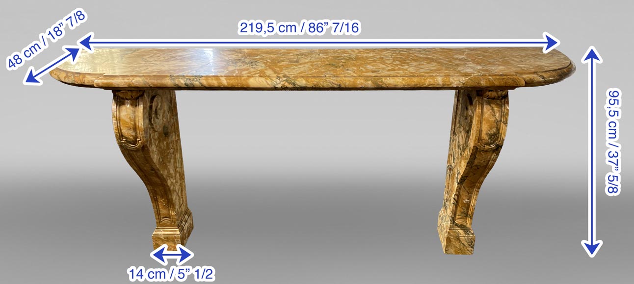 Siena Yellow marble console table with console legs Siena Yellow marble console table with console legs-7