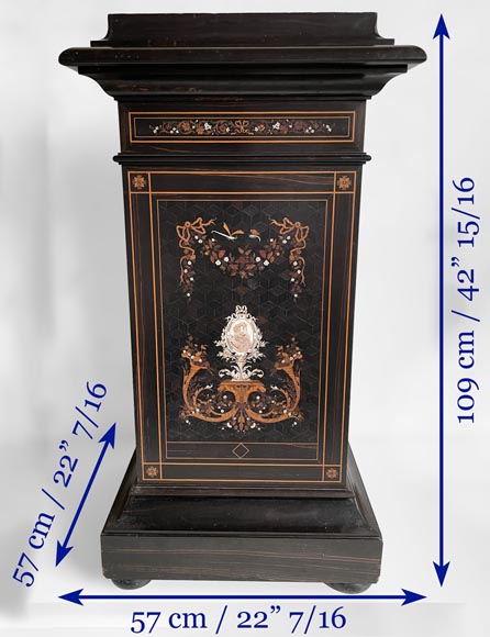 Charles Hunsinger (attributed to), Beautiful presentation stand with a marquetry decor, circa 1870-1880 Charles Hunsinger (attributed to), Beautiful presentation stand with a marquetry decor, circa 1870-1880-15