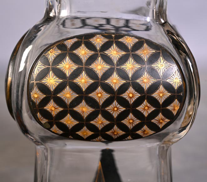 The Escalier de Cristal, a baluster vase on a bronze stand and a pair of bamboo vases in Japonesque crystal The Escalier de Cristal, a baluster vase on a bronze stand and a pair of bamboo vases in Japonesque crystal-16