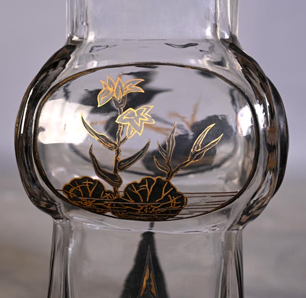The Escalier de Cristal, a baluster vase on a bronze stand and a pair of bamboo vases in Japonesque crystal The Escalier de Cristal, a baluster vase on a bronze stand and a pair of bamboo vases in Japonesque crystal-22