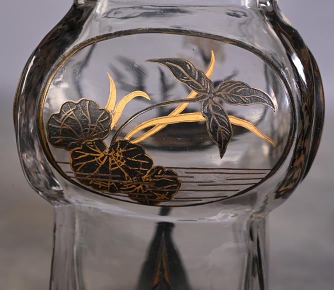 The Escalier de Cristal, a baluster vase on a bronze stand and a pair of bamboo vases in Japonesque crystal The Escalier de Cristal, a baluster vase on a bronze stand and a pair of bamboo vases in Japonesque crystal-24