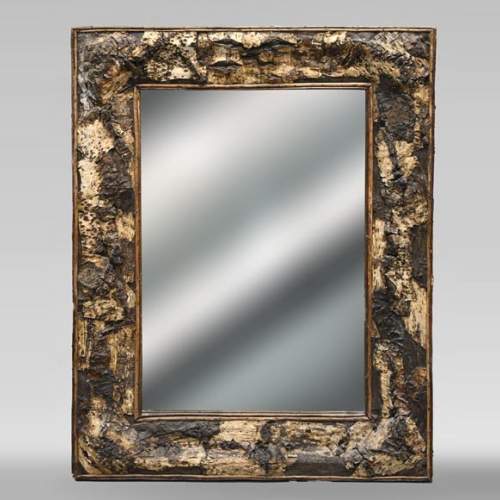 Rectangular Mirror with Raw Oak Wood Frame