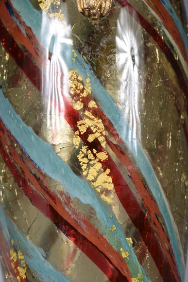 Ernest LEVEILLE - Exceptional cracked glass vase with polychrome and gilt insert decor on a gilt bronze mount, circa1890 Ernest LEVEILLE - Exceptional cracked glass vase with polychrome and gilt insert decor on a gilt bronze mount, circa1890-9