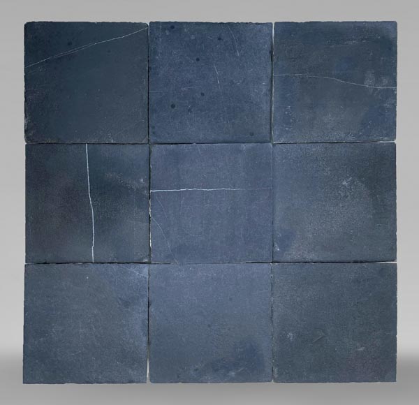 Large 280m² set of black stone tiles from Soignies, 19th century Large 280m² set of black stone tiles from Soignies, 19th century-3