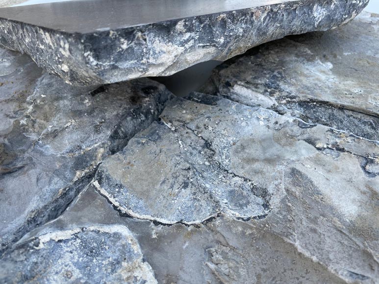 Large 280m² set of black stone tiles from Soignies, 19th century Large 280m² set of black stone tiles from Soignies, 19th century-5