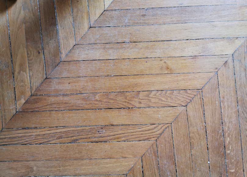 Lot of 10 m² of antique Point de Hongrie oak parquet flooring Lot of 10 m² of antique Point de Hongrie oak parquet flooring-1