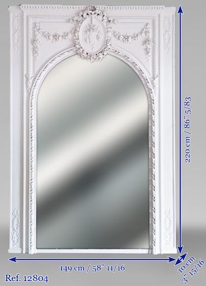 Louis XVI style trumeau adorned with flowers garlands Louis XVI style trumeau adorned with flowers garlands-6