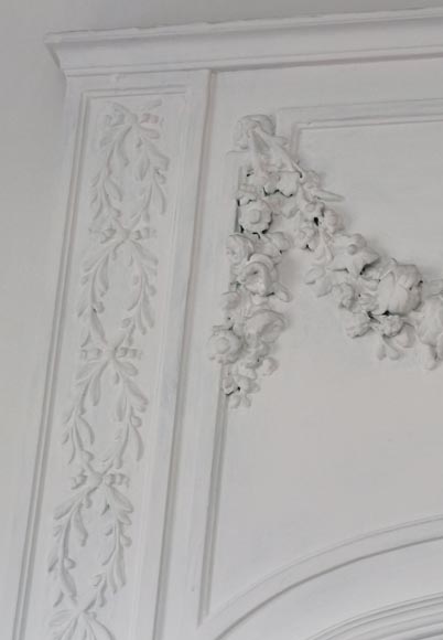 Louis XVI style trumeau with roses and olive tree branches garlands Louis XVI style trumeau with roses and olive tree branches garlands-3