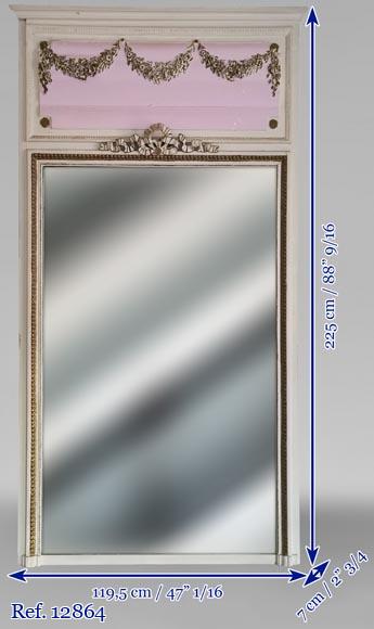 Louis XVI style trumeau with a ribbon and a flowers garland Louis XVI style trumeau with a ribbon and a flowers garland-7