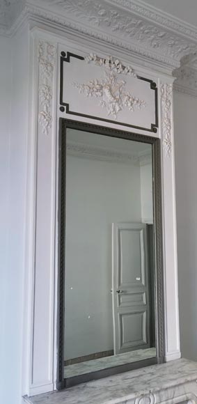 Two colors Louis XVI style trumeau with a music trophy Two colors Louis XVI style trumeau with a music trophy-1