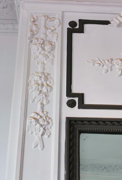 Two colors Louis XVI style trumeau with a music trophy Two colors Louis XVI style trumeau with a music trophy-3