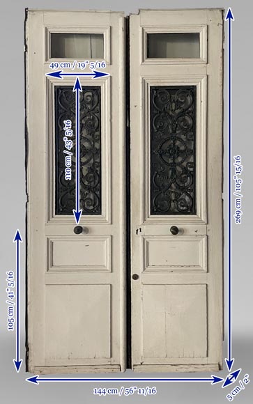 Important double front door, 19th century Important double front door, 19th century-9