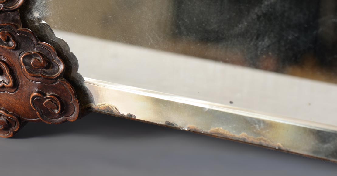 Small Japanese style bevelled mirror attributed to Gabriel Viardot Small Japanese style bevelled mirror attributed to Gabriel Viardot-7