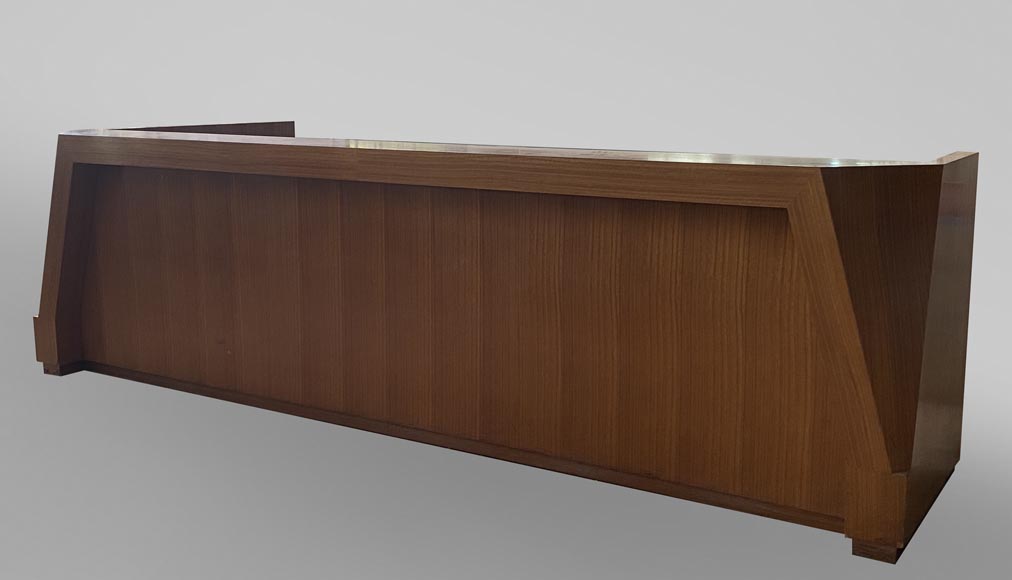 Important reception counter covering of veneer, second half of the 20th century Important reception counter covering of veneer, second half of the 20th century-0