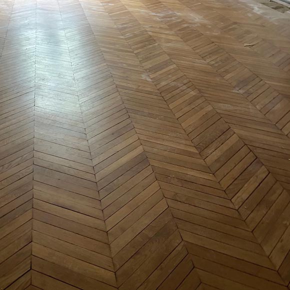 Lot of 13 m² of antique Point de Hongrie oak parquet flooring Lot of 13 m² of antique Point de Hongrie oak parquet flooring-0