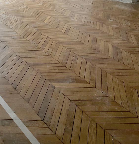 Lot of 13 m² of antique Point de Hongrie oak parquet flooring Lot of 13 m² of antique Point de Hongrie oak parquet flooring-1