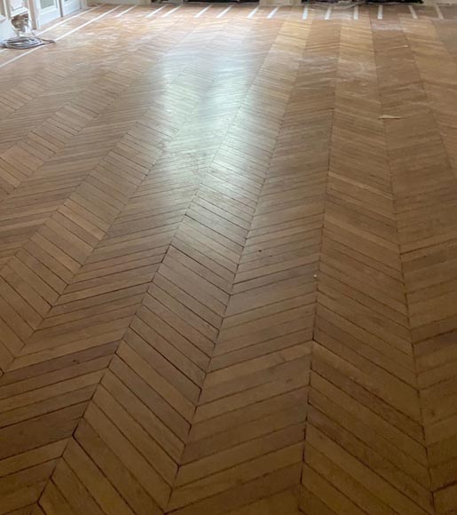 Lot of 13 m² of antique Point de Hongrie oak parquet flooring Lot of 13 m² of antique Point de Hongrie oak parquet flooring-2