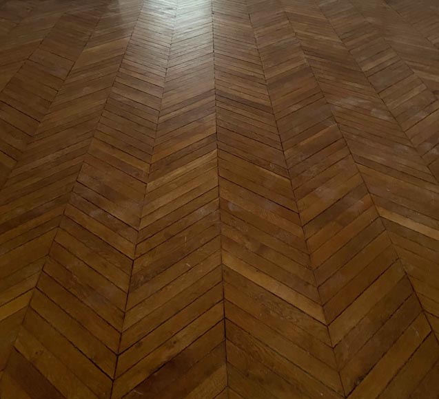 Lot of 13 m² of antique Point de Hongrie oak parquet flooring Lot of 13 m² of antique Point de Hongrie oak parquet flooring-3