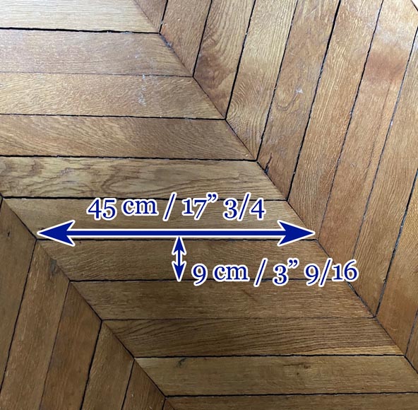 Lot of 13 m² of antique Point de Hongrie oak parquet flooring Lot of 13 m² of antique Point de Hongrie oak parquet flooring-4