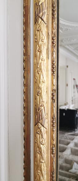 Important Régence trumeau in gilt wood Important Régence trumeau in gilt wood-2