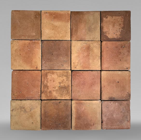 Set of 10 m² of terracotta floor tiles in square shape Set of 10 m² of terracotta floor tiles in square shape-0