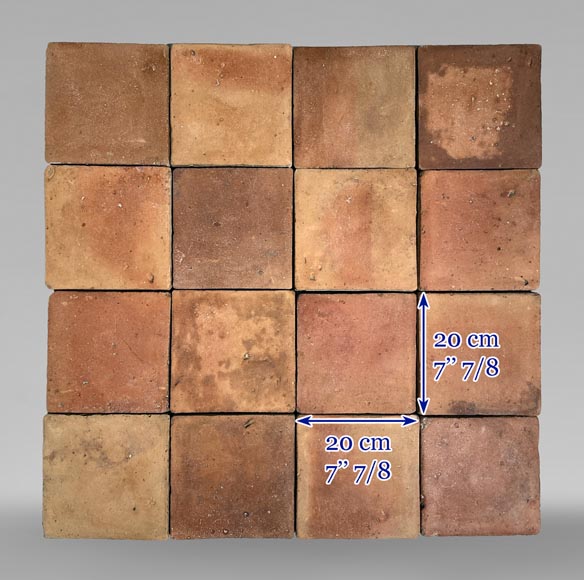 Set of 10 m² of terracotta floor tiles in square shape Set of 10 m² of terracotta floor tiles in square shape-5