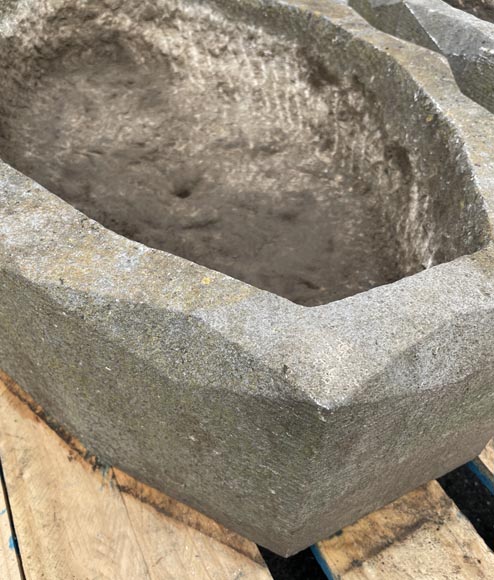 Pair of oval planters in stone Pair of oval planters in stone-5