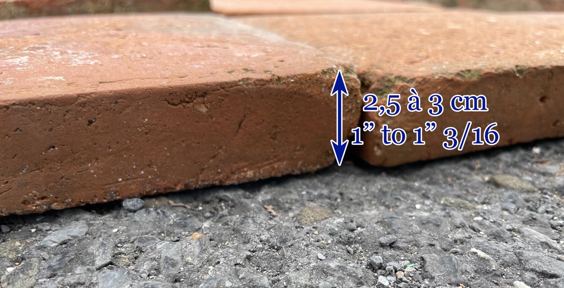 Set of around 8 m² of terracotta floor tiles in square shape Set of around 8 m² of terracotta floor tiles in square shape-4