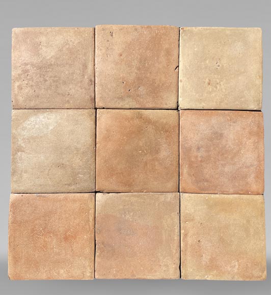 Set of 13,5 m² of terracotta floor tiles in square shape Set of 13,5 m² of terracotta floor tiles in square shape-0