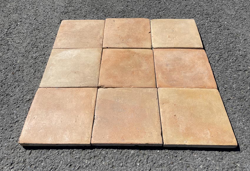 Set of 13,5 m² of terracotta floor tiles in square shape Set of 13,5 m² of terracotta floor tiles in square shape-1