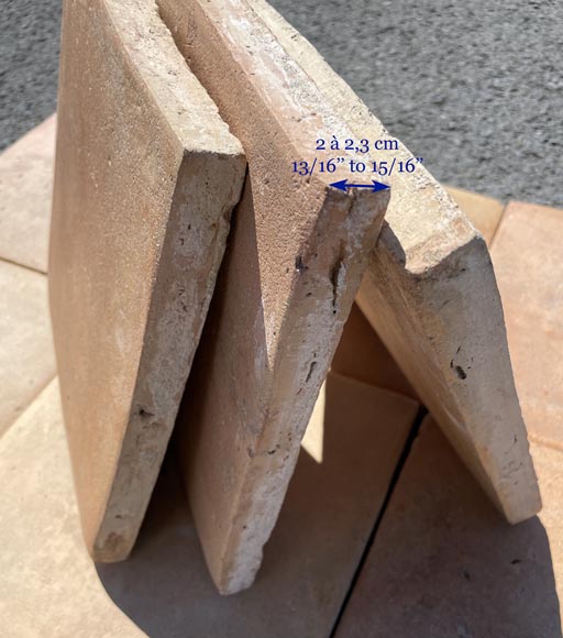 Set of 13,5 m² of terracotta floor tiles in square shape Set of 13,5 m² of terracotta floor tiles in square shape-3