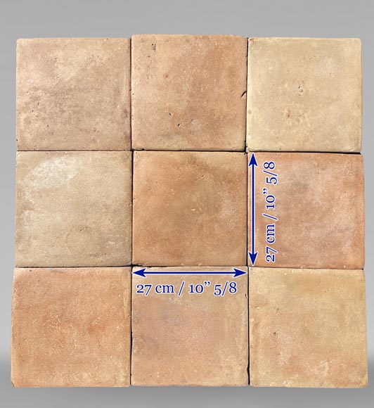 Set of 13,5 m² of terracotta floor tiles in square shape Set of 13,5 m² of terracotta floor tiles in square shape-5
