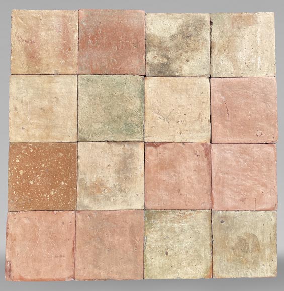 Set of around 17 m² of terracotta floor tiles in square shape Set of around 17 m² of terracotta floor tiles in square shape-0