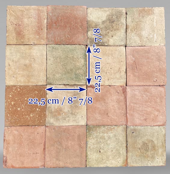 Set of around 17 m² of terracotta floor tiles in square shape Set of around 17 m² of terracotta floor tiles in square shape-5