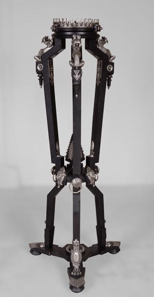 Charles-Guillaume DIEHL, Pair of Pedestals in wood and Bronze, circa 1870-1