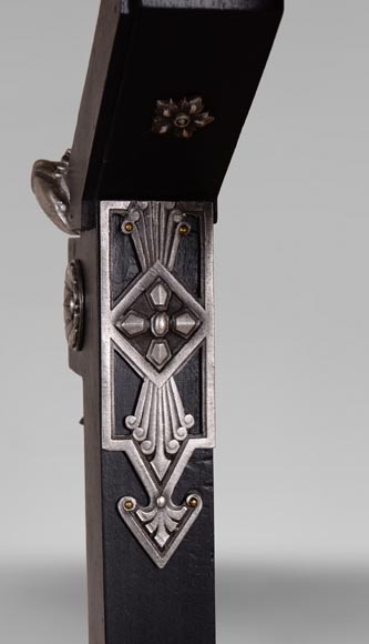 Charles-Guillaume DIEHL, Pair of Pedestals in wood and Bronze, circa 1870-7