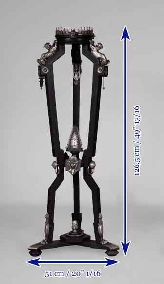 Charles-Guillaume DIEHL, Pair of Pedestals in wood and Bronze, circa 1870-12