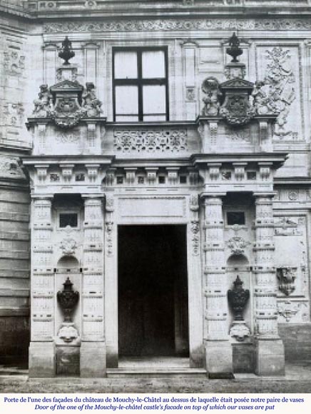 Pair of Renaissance style vases in patinated bronze from the Mouchy-le-Châtel castle, second half of the 19th century Pair of Renaissance style vases in patinated bronze from the Mouchy-le-Châtel castle, second half of the 19th century-9