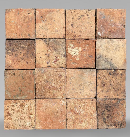 Set of 5,5 m² of terracotta floor tiles in square shape Set of 5,5 m² of terracotta floor tiles in square shape-0
