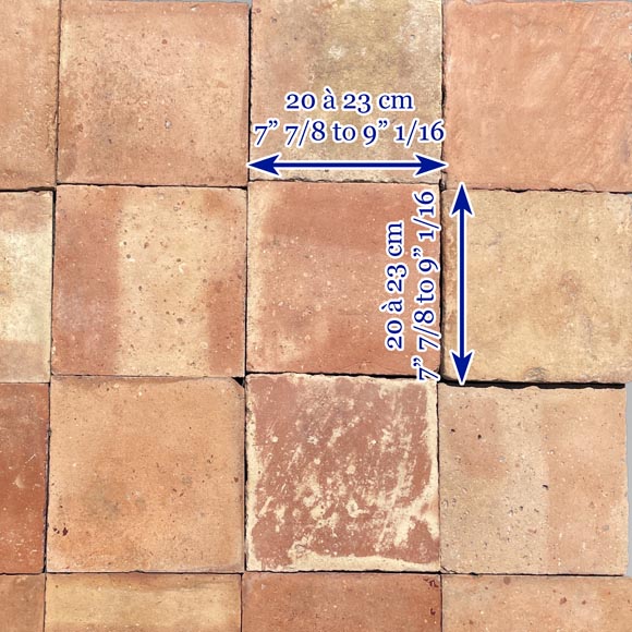 Set of around 25 m² of terracotta floor tiles in square shape Set of around 25 m² of terracotta floor tiles in square shape-6