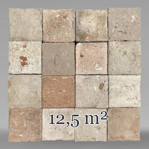 Set of around 12,5 m² of terracotta floor tiles