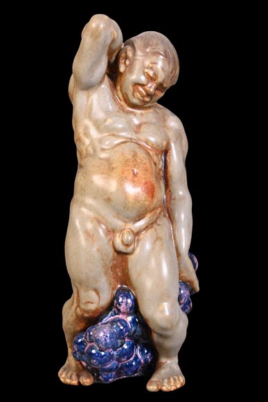 Kai Nielsen (1882–1924) for Bing & Grøndahl “Bacchanale” table garniture in glazed stoneware-3