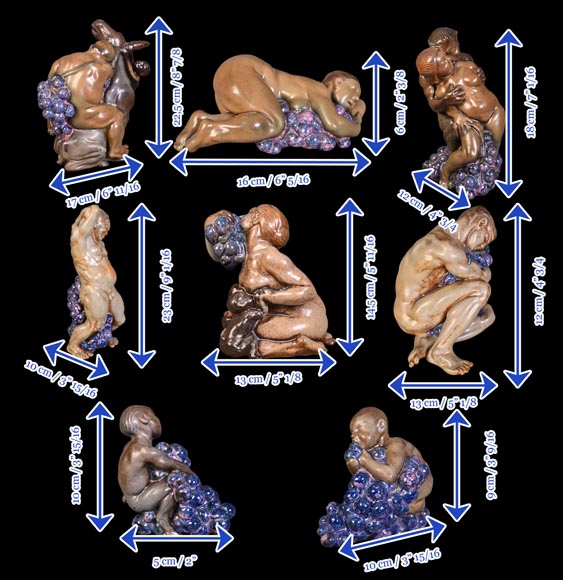 Kai Nielsen (1882–1924) for Bing & Grøndahl “Bacchanale” table garniture in glazed stoneware-18