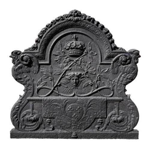 Rare fireback with Louis XIV monogramm and French arms, circa 1700