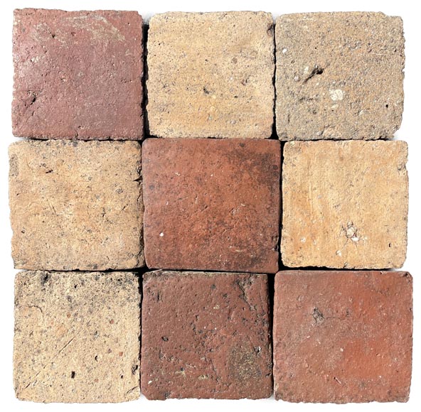 Batch of around 8,5 m² of terracotta floor tiles in square shape-0