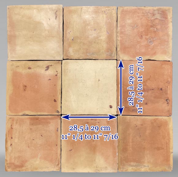 Set of around 19 m² of terracotta floor tiles in square shape Set of around 19 m² of terracotta floor tiles in square shape-5